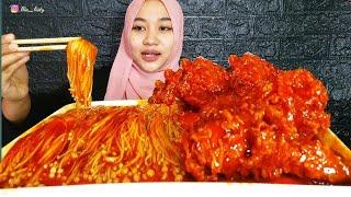 MUKBANG AYAM RICHEESE KW, JAMUR ENOKI PEDAS️