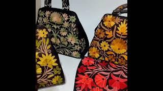 kashmiri handicraft leather bags 