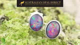 Gold Earrings, Green Earrings, Opal Stud Earrings - Australian Opal Direct | Worldwide Shipping