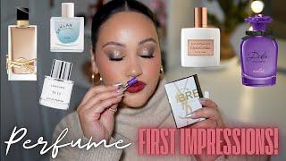 PERFUME FIRST IMPRESSIONS! |  TRY PERFUME SAMPLES WITH ME!  AMY GLAM 