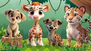 Lovely Animal Sounds: Giraffe, Puppy, Leopard, Hyena, Kingfisher | Animal Sounds