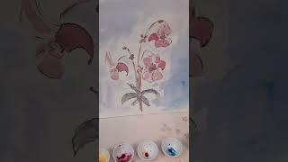 #diezürcherin Deutsch Drüsiges Springkraut Impatiens glandulifera #art #aquarell #short #shorts