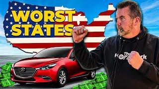 BUYER BEWARE - WORST STATES to BUY a CAR in 2025: Kevin Hunter The Homework Guy