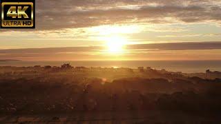 Another Frosty Dawn Over Bournemouth & Poole, Dorset, UK By Drone - 4K