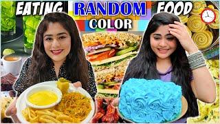 LETTING RANDOM COLOR DECIDE WHAT WE EAT FOR 24 HOURS | COLOUR FOOD CHALLENGE ft. Thakur Sisters