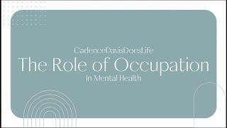 OT and Mental Health (Panic Disorders)
