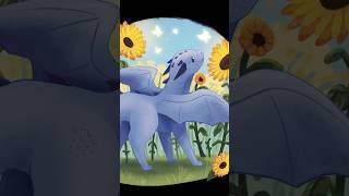 A dragon amongst sunflowers  #illustration #digitalart