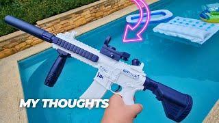 M4 Water Gun - Electric Water Gun for Kids Adults - Automatic Squirt Gun With up to 32 Ft Long Range