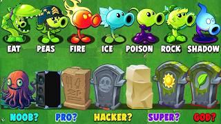 Pvz 2 Challenge - All PEA Plants Vs Team Gravestones in China & International Version