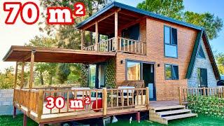 70 m² Ağaç Ev Turu ve Fiyatı - Tiny House değil Büyük Ahşap Ev - Wood House (Her İle Teslim)