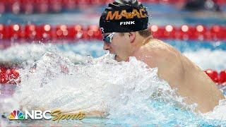 Nic Fink holds off Michael Andrew for 50 breaststroke national title, early birthday present