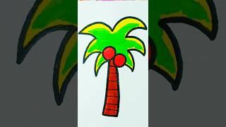 Coconut tree  Colouring  #shorts #art #trending