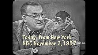 Today 1957. NBC's Today Show with Dave Garroway. New York. News, weather, and Kokomo Jr. the chimp.