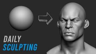 Male Head Sculpting Practice in Zbrush
