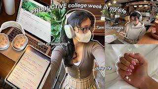 STUDY VLOG | productive uni WEEK in my life ️ 7am morning routine, lots of studying & first midterm