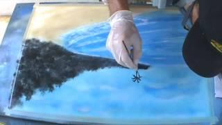 Spray Paint Art "Tropical view" by Carlos Blázquez
