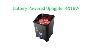 Event DJ DMX Wireless Battery Powered Uplighter 4X18W LED Par