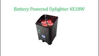 Event DJ DMX Wireless Battery Powered Uplighter 4X18W LED Par