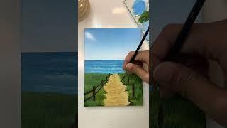 Pathway to the ocean/ seascape painting tutorial/ Acrylic painting tutorial for beginners