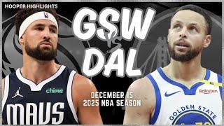 Golden State Warriors vs Dallas Mavericks Full Game Highlights | Dec 15 | 2025 NBA Season