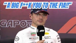 Max Verstappen Showing Protest to FIA by Giving Cold, Boring, Annoying Answers to the press