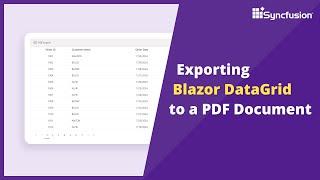 Exporting Blazor DataGrid to a PDF Document