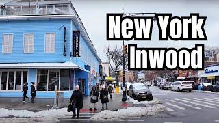 ️ NYC Winter Stroll in Inwood | 4K Snowy Walking Tour ‍️