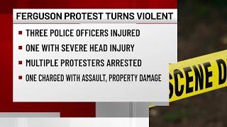 Officer critically injured, multiple arrests at protest outside Ferguson Police Department; 5 cha...