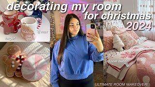 DECORATING MY ROOM FOR CHRISTMAS ️️ decor shopping, room makeover, haul + decorate w/me!