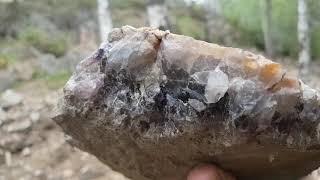 Amethyst crystals in Sweden / Rockhunting . Ametist kristaller i Värmland