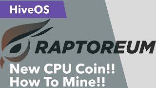 New CPU Coin!! How To Mine Raptoreum On HiveOS!!