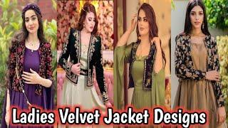 Trendy velvet jacket designs 2025 | beautiful fancy velvet jacket designs 4 girls | velvet jacket