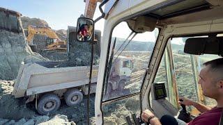 Operator View Of Liebherr 974 Excavator In Action - Sotiriadis/Labrianidis Mining Works - 4k