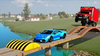 Cars vs Broken Bridge Challenge #2 in BeamNG Drive!