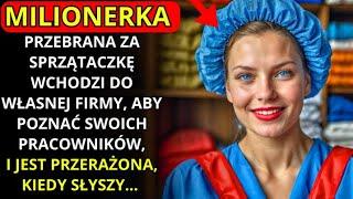 MILIONERKA PRZEBIERA SIĘ ZA SPRZĄTACZKĘ I WCHODZI DO WŁASNEJ FIRMY... JEST PRZERAŻONA, GDY...