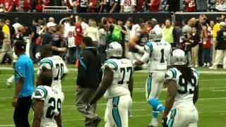 Cam and Ben Tate hug in pre game