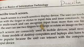 Chp No 1: Information Technology   What is touch screen?