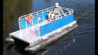 Tiny Pontoon Boats demo video for 6x11 mini pontoon boat kit