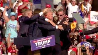 WATCH: The moment Trump was shot in right ear at rally