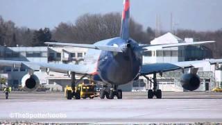 Aeroflot Iljuschin Il-96 landing and start at Salzburg Airport