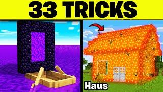 33 TRICKS in MINECRAFT die WIRKLICH funktionieren!