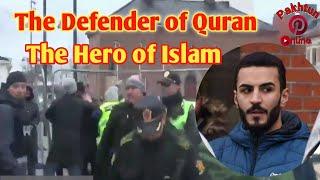 The Defender of Quran, Hero of Islam "Ilyas" attacks on Quran burning Man