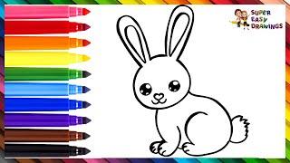 How To Draw A Rabbit  Drawing And Coloring A Cute Rainbow Rabbit  Drawings For Kids