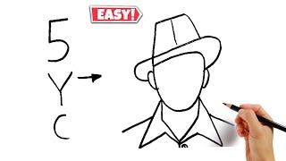 5YC turns into Shahid Bhagat Singh Drawing // Easy Drawing // Freedom Fighter Drawing