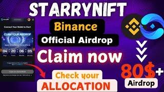 Starrynift Binance airdrop || Check your eligibility criteria || Crypto takers