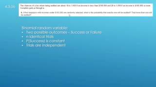 Binomial Random Variable Problem using StatCrunch