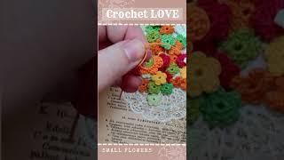 Small CROCHET flowers How to crochet step by step tutorials for beginners in my channel  #shorts