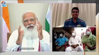 Prime Minister Narendra Modi interacts with #Tokyo2020 bound Shooter Saurabh Chaudhary