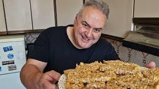 Muesli bars with dried fruit for breakfast oats corn flakes honey homemade recipe