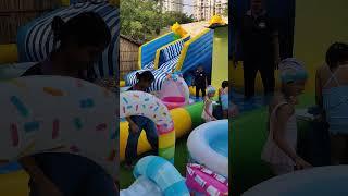 Amazing water slides and pool fun for kids , summer pool party #summerkids #poolparty #summerfun